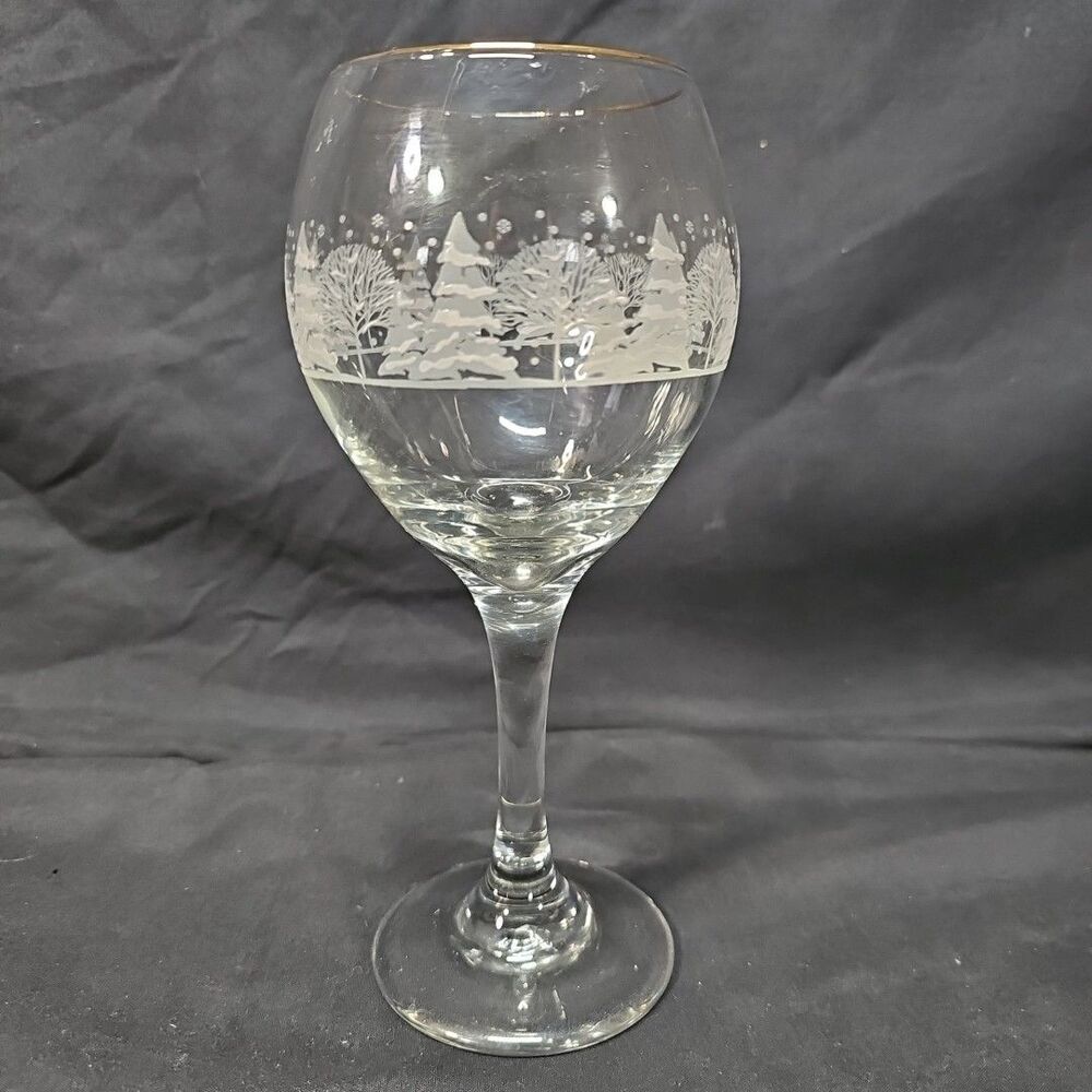 Arby's Pines by Lynn's China 12 oz Goblet w/Gold Trim